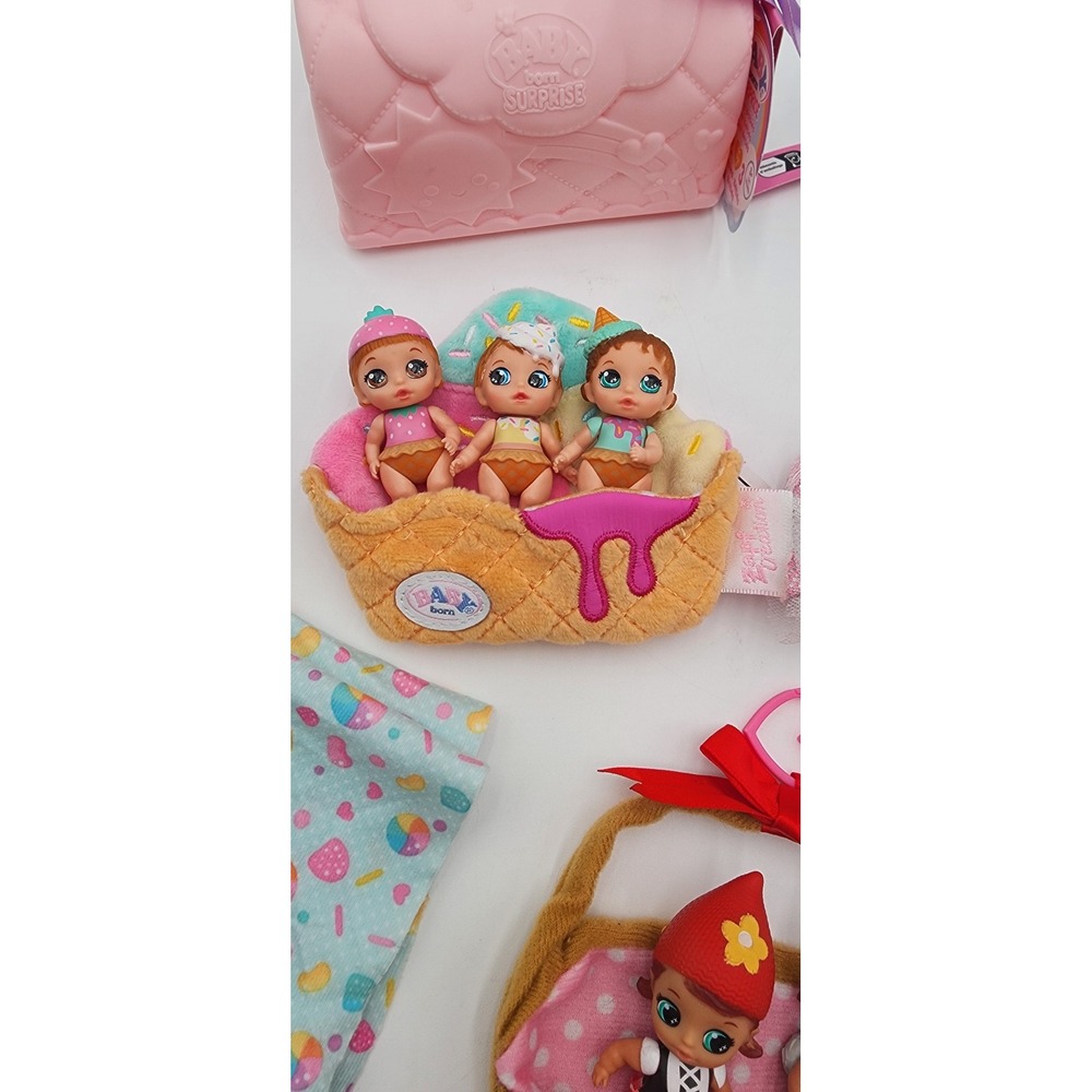 Baby Born Surprise Mini Doll Lot 8 Dolls Case Rockers Carriers Riding Hood Wolf - Picture 3 of 10